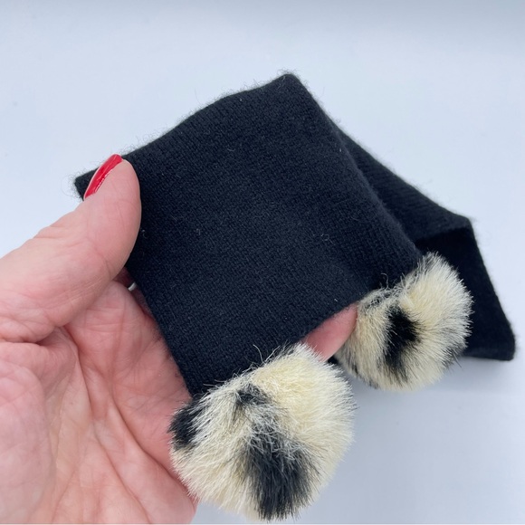 Talbots Cashmere Scarf OS Black/Cream - Picture 6 of 10